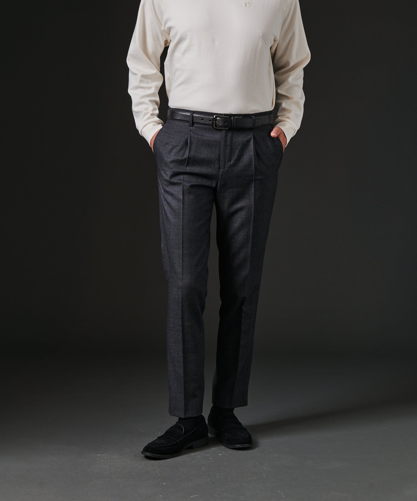 HIROKO KOSHINO TWバーズアイサイドシャーリングパンツ